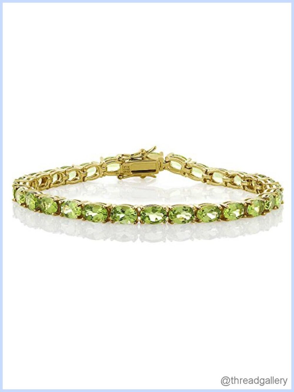 Peridot Tennis Bracelet Oval 6x4mm 925 Sterling Silver 7in